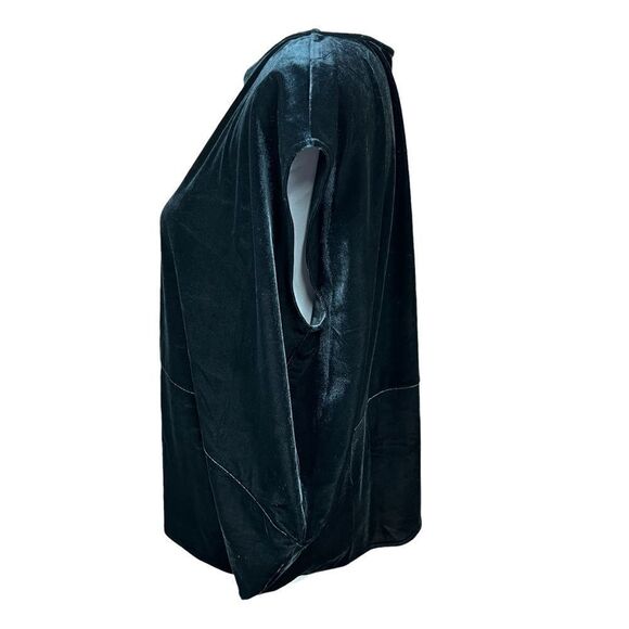 Alfani Top Boat Neck Black Velour Velvety Look Cap Sleeve Oversized Small - Picture 4 of 16